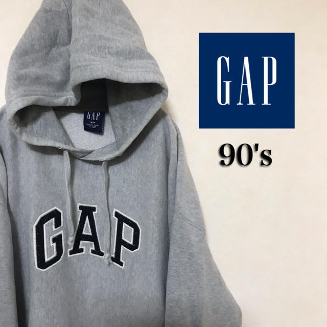 GAP(ギャップ)の90's GAP ギャップ パーカー スウェット ビッグロゴ グレー フード メンズのトップス(パーカー)の商品写真