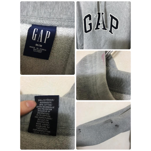 GAP(ギャップ)の90's GAP ギャップ パーカー スウェット ビッグロゴ グレー フード メンズのトップス(パーカー)の商品写真