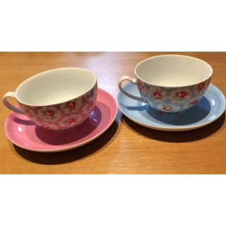 キャスキッドソン(Cath Kidston)の美品 キャスキッドソン カップ ソーサ ペアセット(グラス/カップ)