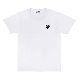 コムデギャルソン(COMME des GARCONS)のPLAYコムデギャルソン メンズ 黒ハートワンポイントT　WHITE/XL(Tシャツ/カットソー(半袖/袖なし))