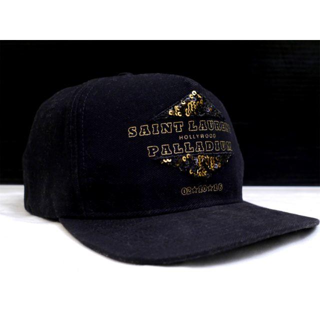 Saint Laurent(サンローラン)の★SAINTLAURENT サンローラン PALLADIUM キャップ 帽子 黒 メンズの帽子(キャップ)の商品写真