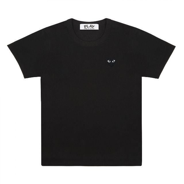 PLAYコムデギャルソン メンズ 黒ハートワンポイントT　BLACK/MTシャツ/カットソー(半袖/袖なし)