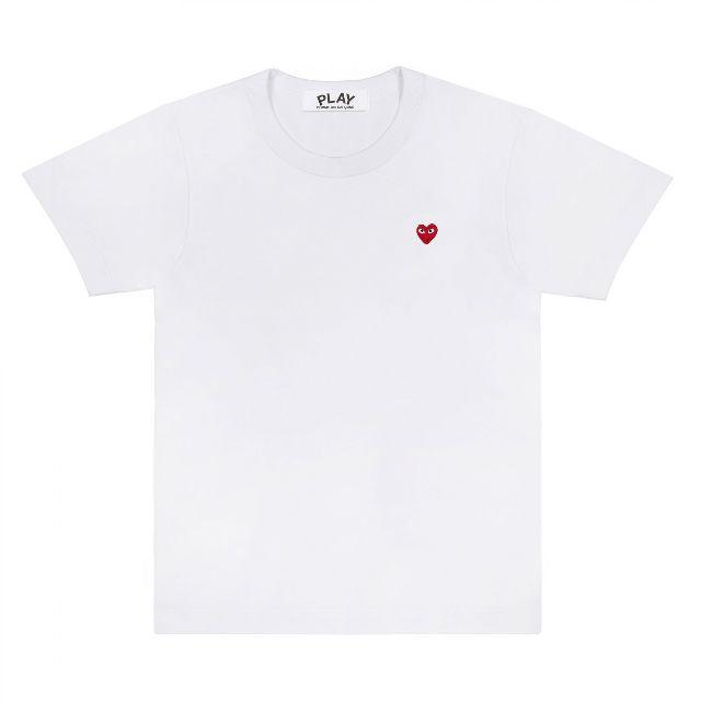 COMME des GARCONS(コムデギャルソン)のPLAYコムデギャルソン メンズ スモール赤ハートワンポイントT　WHITE/M メンズのトップス(Tシャツ/カットソー(半袖/袖なし))の商品写真