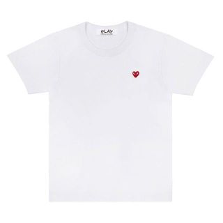 コムデギャルソン(COMME des GARCONS)のPLAYコムデギャルソン メンズ スモール赤ハートワンポイントT　WHITE/M(Tシャツ/カットソー(半袖/袖なし))