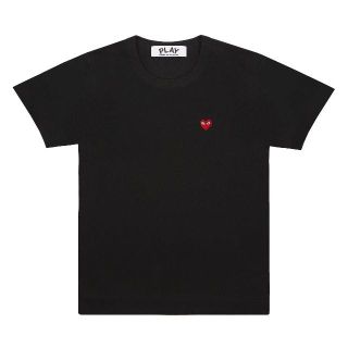 コムデギャルソン(COMME des GARCONS)のPLAYコムデギャルソン メンズ スモール赤ハートワンポイントT　BLACK/M(Tシャツ/カットソー(半袖/袖なし))