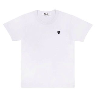 コムデギャルソン(COMME des GARCONS)のPLAYコムデギャルソン メンズ スモール黒ハートワンポイントT　WHITE/M(Tシャツ/カットソー(半袖/袖なし))