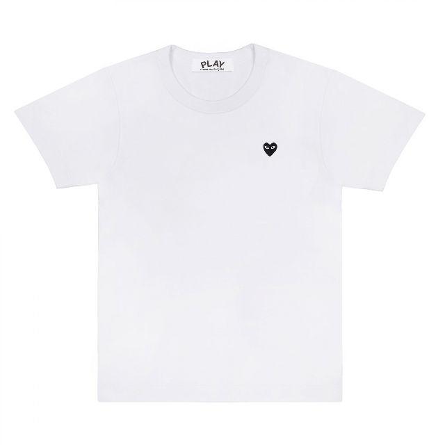 Tシャツ/カットソー(半袖/袖なし)PLAYコムデギャルソン メンズスモール黒ハートワンポイントT WHITE/XL