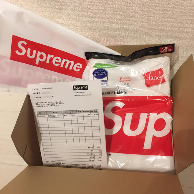 Supreme Hanes コラボ Tシャツ 白 S ３枚セットメンズ