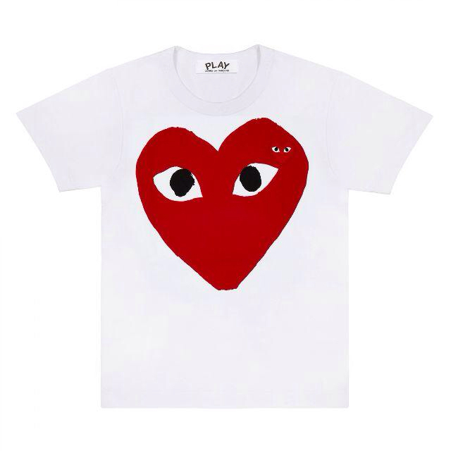 COMME des GARCONS(コムデギャルソン)のえりりん様専用 PLAYコムデギャルソン メンズ 赤ハート WHITE/XL メンズのトップス(Tシャツ/カットソー(半袖/袖なし))の商品写真