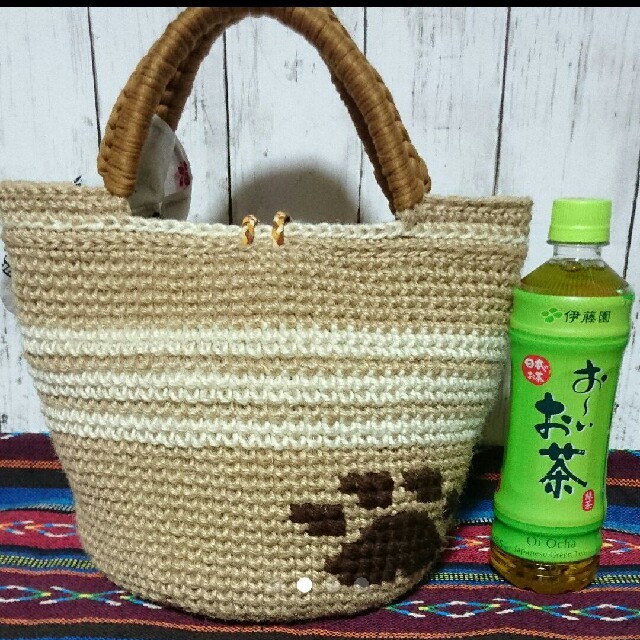 麻紐 プクフワ ワンちゃんバックハンドメイド(プードル) 麻紐 プクフワ ワンちゃんバックハンドメイド(プードル)