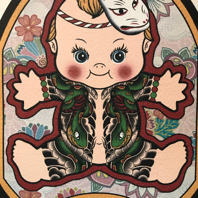 刺青キューピーポスター 狐面 オリジナルデザイン 和彫り大蛇 サイズの通販 By qcomic ラクマ