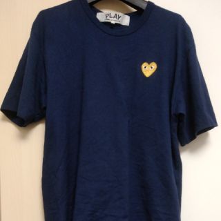 コムデギャルソン(COMME des GARCONS)の値下げ。ｺﾑﾃﾞｷﾞｬﾙｿﾝ　半袖Tシャツ　XL ｲｴﾛｰﾊｰﾄ　ﾈｲﾋﾞｰ(Tシャツ(半袖/袖なし))