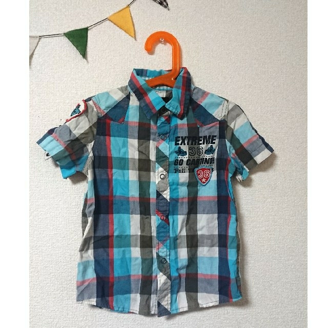 H&M(エイチアンドエム)の美品H&M☆チェックシャツ 98 キッズ/ベビー/マタニティのキッズ服男の子用(90cm~)(ブラウス)の商品写真