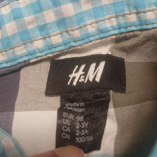 H&M(エイチアンドエム)の美品H&M☆チェックシャツ 98 キッズ/ベビー/マタニティのキッズ服男の子用(90cm~)(ブラウス)の商品写真