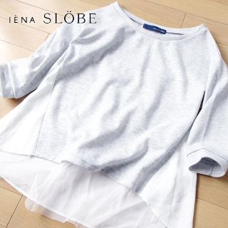 スローブイエナ(SLOBE IENA)の超美品 フリーサイズ イエナスローブ 7分袖 レース付カットソー(カットソー(長袖/七分))