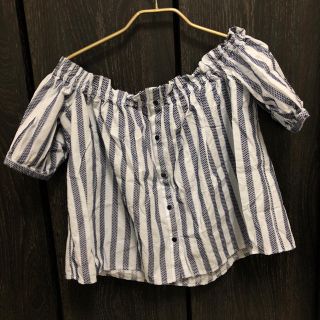 ザラ(ZARA)のZARA  オフショル ストライプ (シャツ/ブラウス(半袖/袖なし))