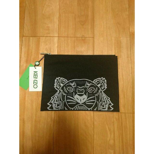 ★新品正規品【KENZO】A4対応 刺繍クラッチバッグ ブラック