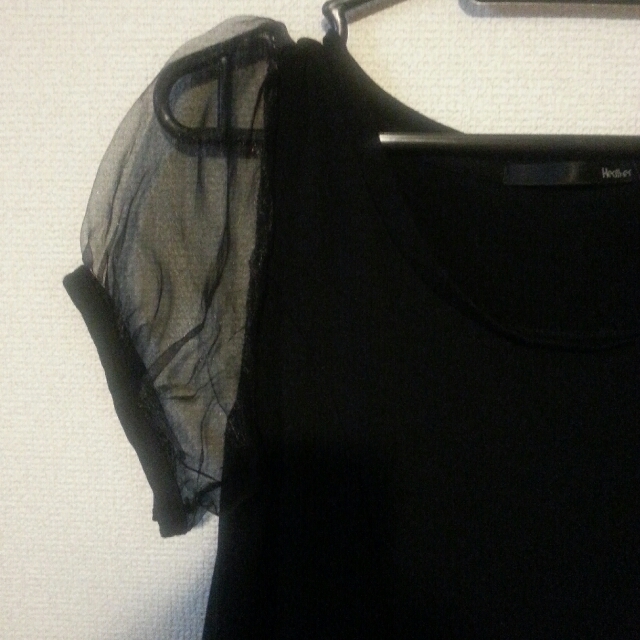 heather(ヘザー)のヘザー シースルーパフスリーブT レディースのトップス(Tシャツ(半袖/袖なし))の商品写真