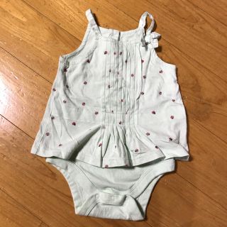 ベビーギャップ(babyGAP)のベビーギャップ 女の子 ロンパース 春夏 てんとう虫 グリーン 70cm(ロンパース)