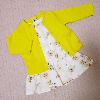 プチバトー(PETIT BATEAU)のプチバトー　ワンピース&カーディガンセット6m67cm(ワンピース)