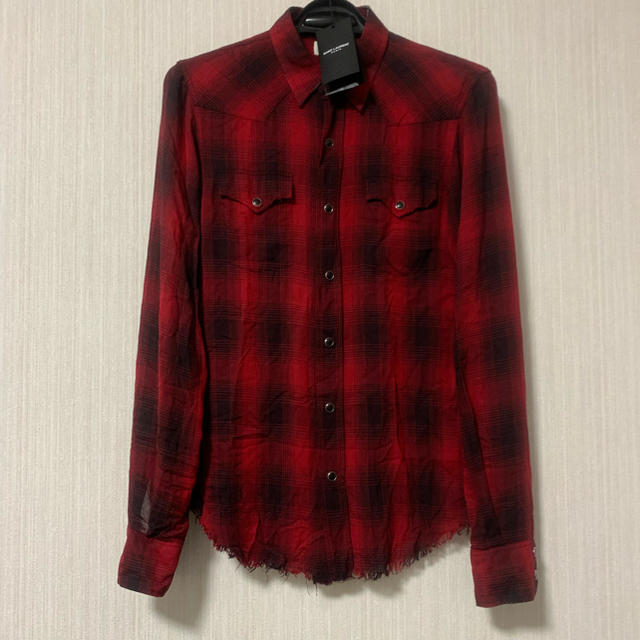 Saint Laurent(サンローラン)のたーぼ様専用 SAINT LAURENT PARIS ダメージ チェッツ シャツ メンズのトップス(シャツ)の商品写真