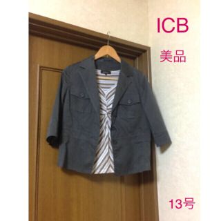 アイシービー(ICB)の美品  ICB  サファリ シャツ ジャケット 42  13号  L L 大きい(ミリタリージャケット)