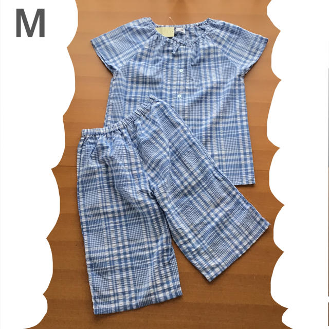 ⚠️【 M 】 チェック サッカー地 パジャマ 青 レディースのルームウェア/パジャマ(パジャマ)の商品写真