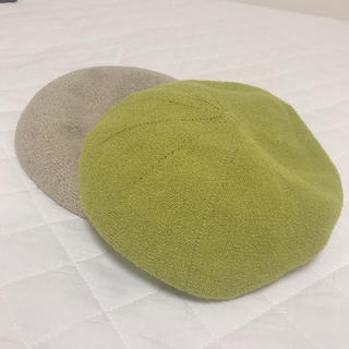 サマーニットベレー帽 ライムグリーン(ハンチング/ベレー帽)