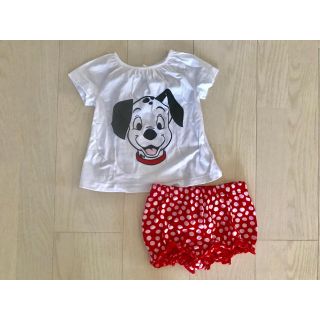 エイチアンドエム(H&M)の〈ベビー〉101匹わんちゃん 上下セット（H&M）(Ｔシャツ)