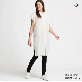 ユニクロ(UNIQLO)のユニクロ リネンブレンドロングシャツ(シャツ/ブラウス(半袖/袖なし))