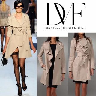 【良品】DIANEvonFURSTENBERG トレンチコート 10 ベージュ