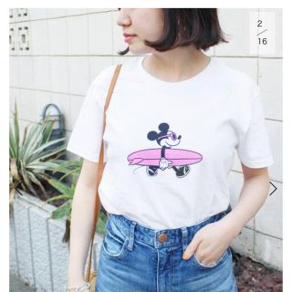 スローブイエナ(SLOBE IENA)のSLOBE IENA 湘南、WEB限定！！ミッキー/サーフTシャツ(Tシャツ(半袖/袖なし))