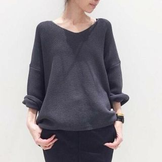 アパルトモンドゥーズィエムクラス(L'Appartement DEUXIEME CLASSE)の新品■Garther Stich KNIT ニット■ネイビー■アパルトモン(ニット/セーター)