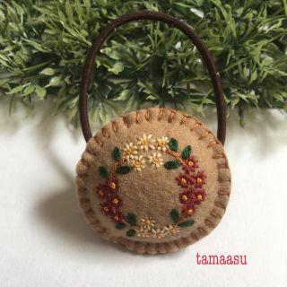 7.お花の刺繍ヘアゴム✴︎受注製作(ヘアアクセサリー)