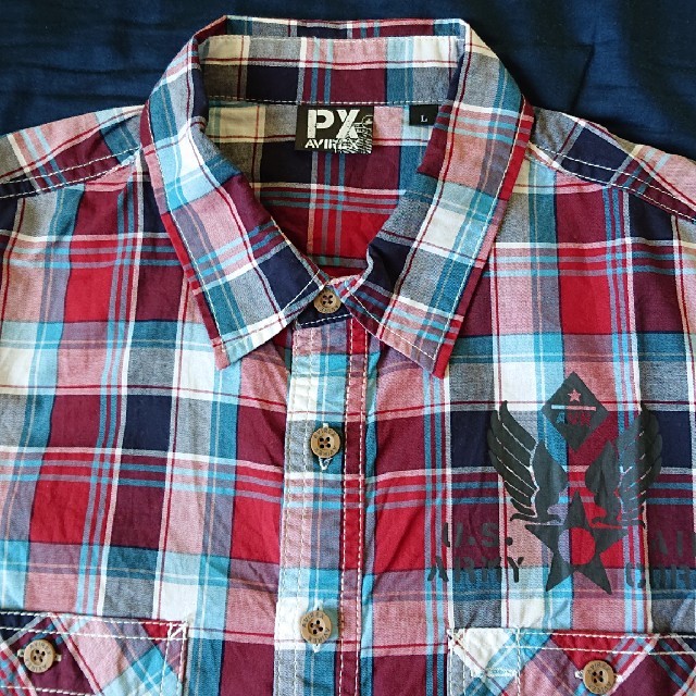 AVIREX(アヴィレックス)のAVIREX チェックシャツ L レッド ネイビー サックス メンズのトップス(シャツ)の商品写真
