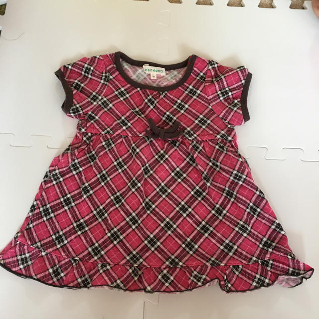 3can4on(サンカンシオン)のワンピース☆チェック☆3can4on☆80cm☆美品！ キッズ/ベビー/マタニティのベビー服(~85cm)(ワンピース)の商品写真