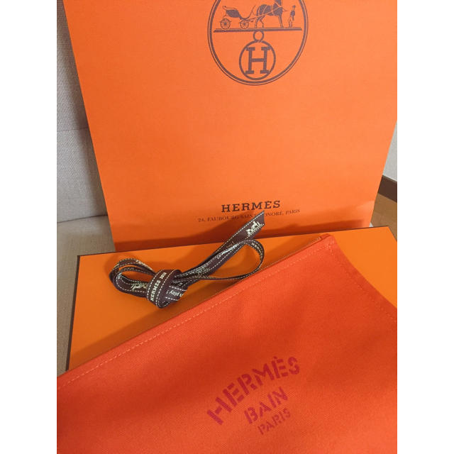 Hermes(エルメス)のcoco様専用【HERMES】フラットポーチ オレンジ レディースのファッション小物(ポーチ)の商品写真