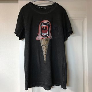 アゴストショップ(AGOSTO SHOP)のアイスクリームプリント ダメージカットソー(Tシャツ/カットソー(半袖/袖なし))