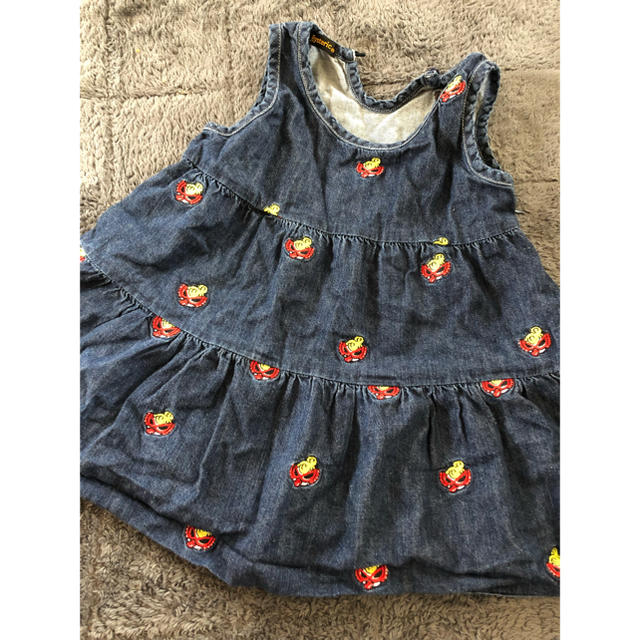 HYSTERIC MINI(ヒステリックミニ)の美品ヒスミニデニムワンピ キッズ/ベビー/マタニティのキッズ服女の子用(90cm~)(ワンピース)の商品写真