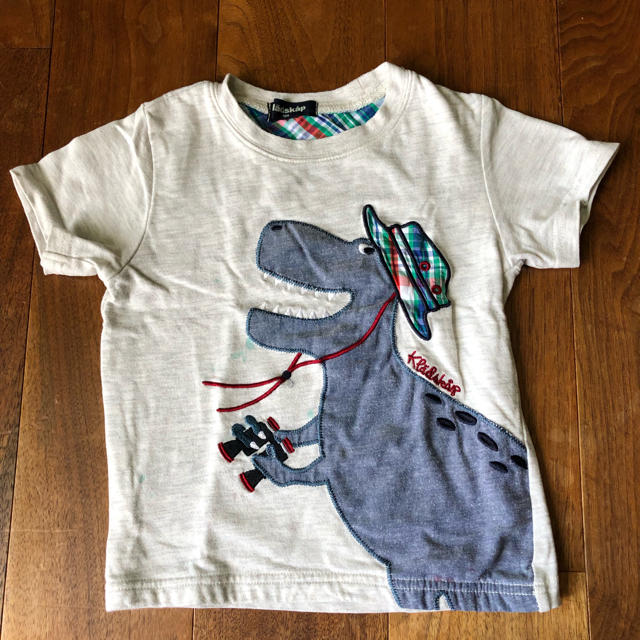 kladskap(クレードスコープ)のTシャツ100恐竜白 キッズ/ベビー/マタニティのキッズ服男の子用(90cm~)(Tシャツ/カットソー)の商品写真