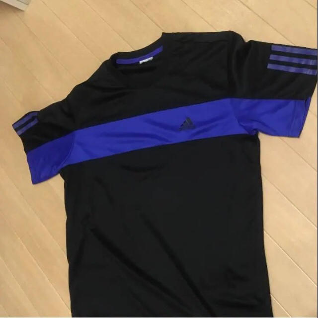 adidas(アディダス)のadidas Tシャツ Lサイズ 黒×紫 メンズのトップス(Tシャツ/カットソー(半袖/袖なし))の商品写真