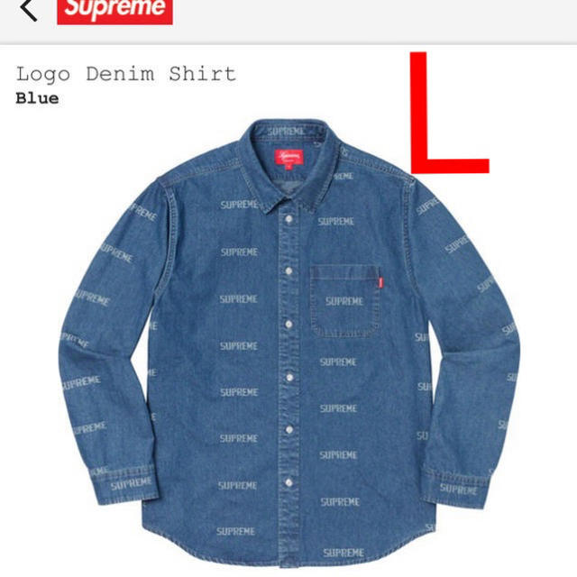 (Sサイズ)Supreme Logo Denim Shirt Blue デニム