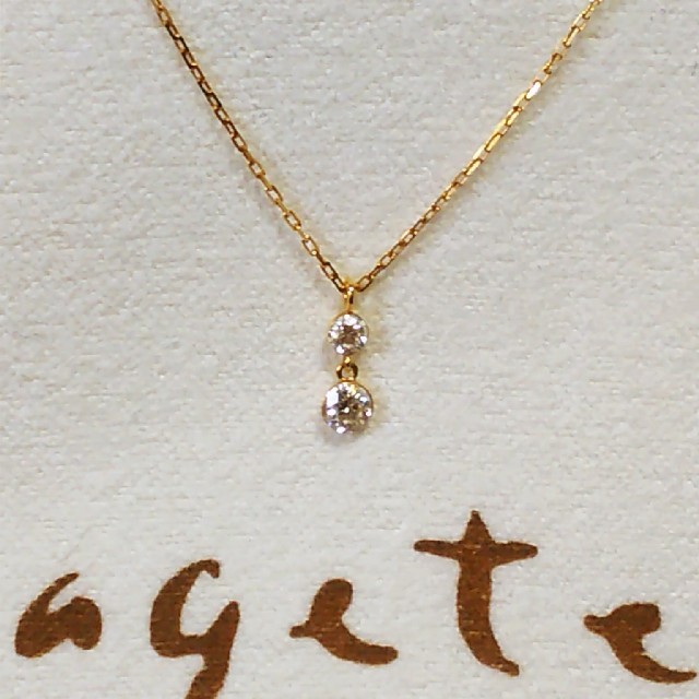 agete - アガット K18ダイヤネックレス 0.15ct アーカーagete