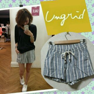 アングリッド(Ungrid)のリネンストライプショートパンツ(ショートパンツ)