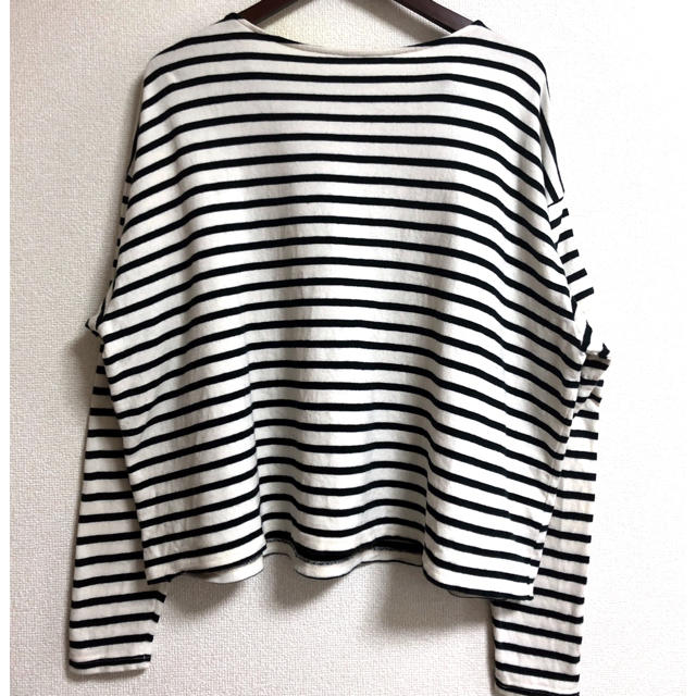 BEAUTY&YOUTH UNITED ARROWS(ビューティアンドユースユナイテッドアローズ)の6(ROKU) BORDER SLIT SLEEVE PULLOVER 38 緑 レディースのトップス(カットソー(長袖/七分))の商品写真