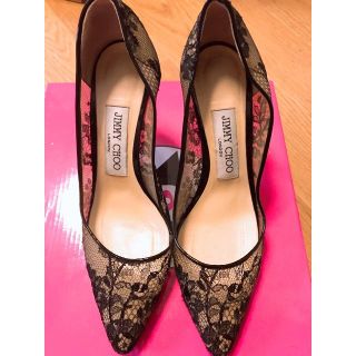 ジミーチュウ(JIMMY CHOO)のJIMMY CHOO★黒レースパンプス★22.5cm(ハイヒール/パンプス)