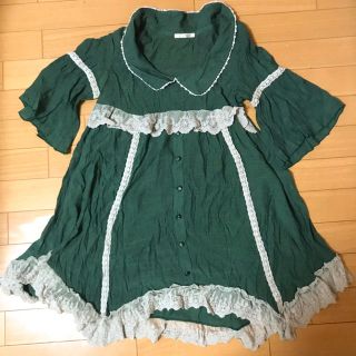 アクシーズファム(axes femme)のaxes femme  レース チュニック グリーン(チュニック)