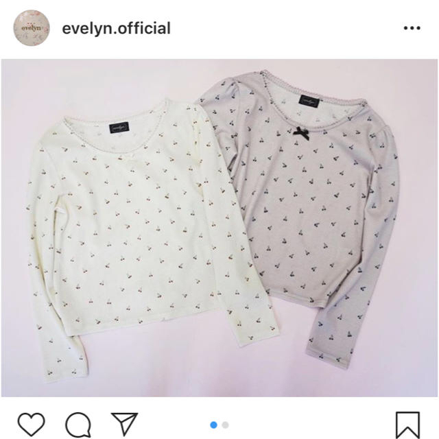 evelyn(エブリン)のevelynさくらんぼ柄トップス レディースのトップス(カットソー(長袖/七分))の商品写真