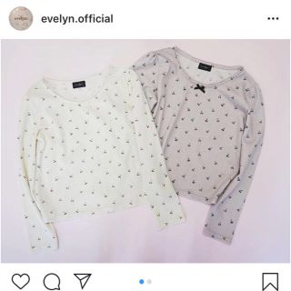 エブリン(evelyn)のevelynさくらんぼ柄トップス(カットソー(長袖/七分))