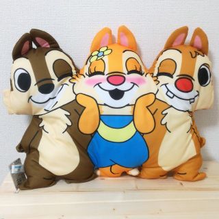 【45cm】チップ&デール☆メガジャンボ3連クッション(ぬいぐるみ)